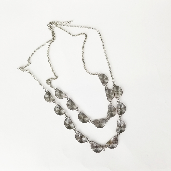 Retro Red Enamel & Silver Tone Necklace & Earrings - Picture 8 of 14